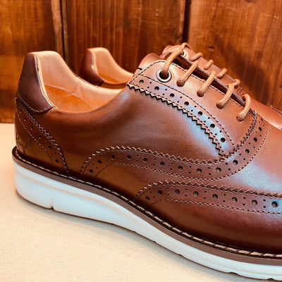Kingsley Heath FC Wingtip Brogue Tan/White