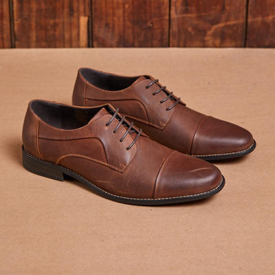 Kingsley Heath Two Part Toe Cap Shoe Tan/Choc