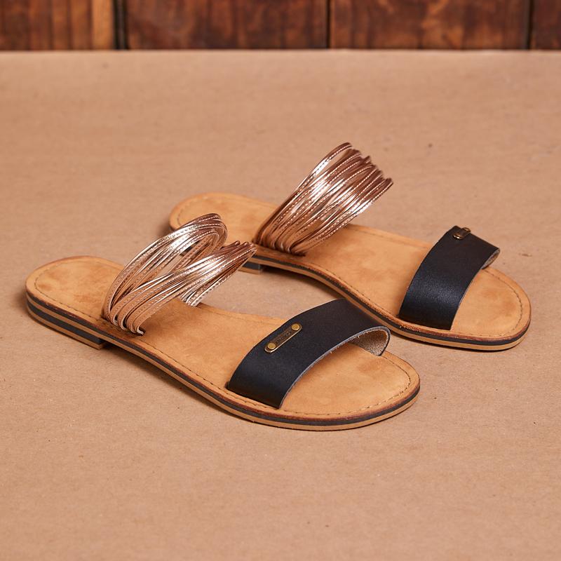 Kingsley Heath Refined Sandal Black/Gold
