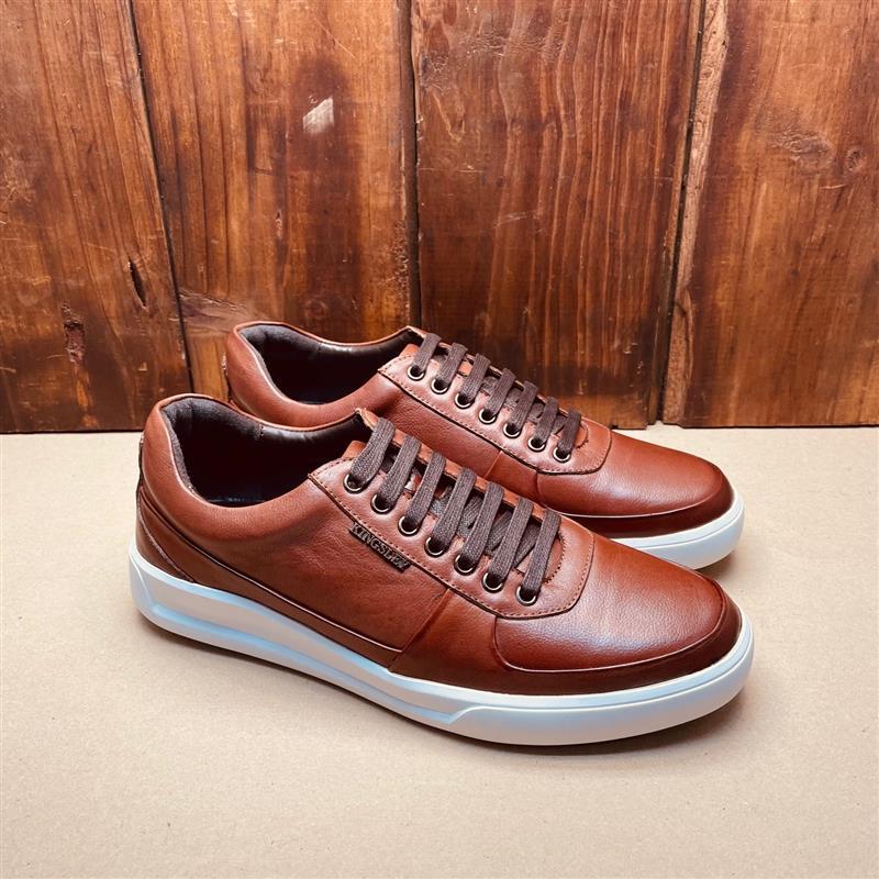 Kingsley Heath Apron Toe Sneaker Tan/Choc/White