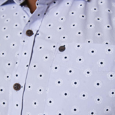 Kingsley Heath Africa In Bloom Slim Fit Shirt Sky