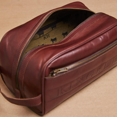 Kingsley Heath Bold Brand Toiletry Bag Tan