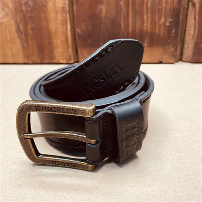 Kingsley Heath Embossed Stitch Belt Mamba/Brass