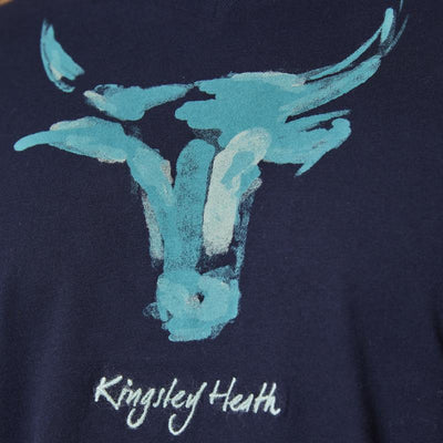 Kingsley Heath Sketchy Skull V-Neck Tee Midnight