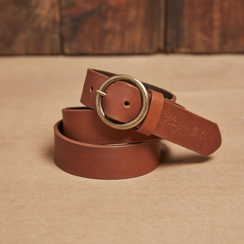 Kingsley Heath Ladies Logo Belt Tan/Brass