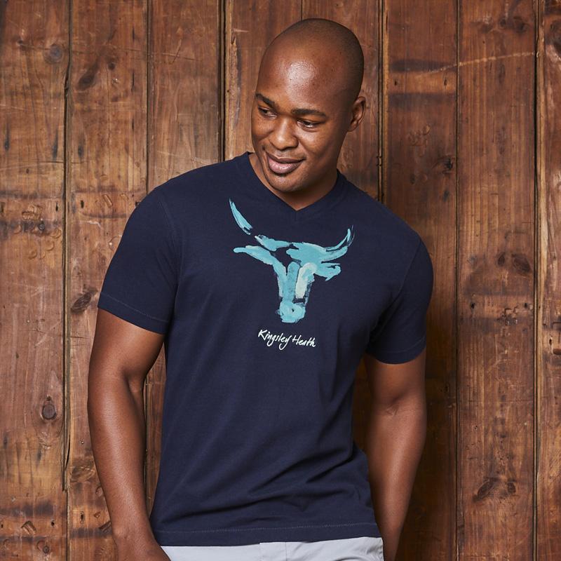Kingsley Heath Sketchy Skull V-Neck Tee Midnight
