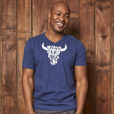 Layered Kingsley Skull V-Neck Tee Monarch