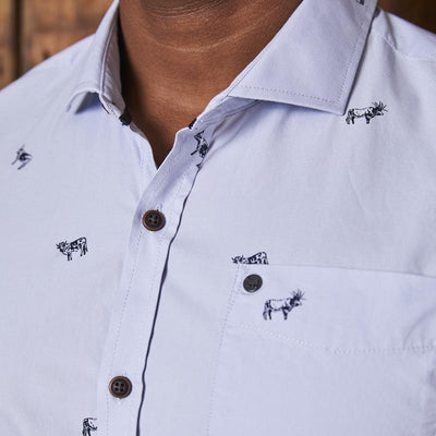 Kingsley Hat Party Slim Fit Shirt Sky