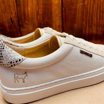 Kingsley Heath Studded Ladies Sneaker White/Snake/White