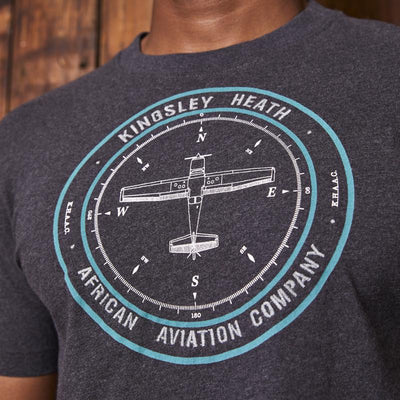Kingsley Heath Air Compass Crew Tee Gravel