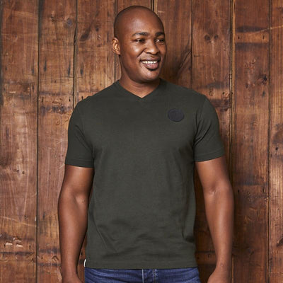 Kingsley Heath Africa Luxe Badge V-Neck Tee Fatigue
