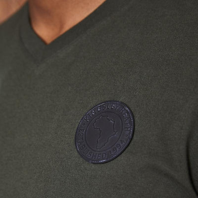 Kingsley Heath Africa Luxe Badge V-Neck Tee Fatigue