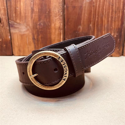 Kingsley Heath Branded Buckle Belt Buffalo/Brass