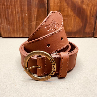 Kingsley Heath Border Embossed Belt Tan/Brass