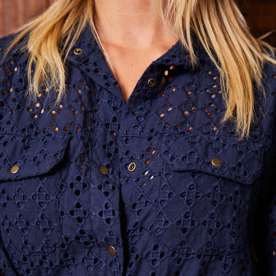 Glam Anglais Shirt Dress Midnight