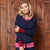 African Sky Colourblock Cardigan Midnight