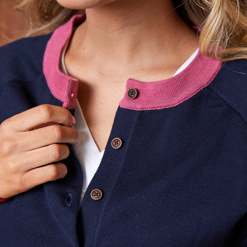 African Sky Colourblock Cardigan Midnight