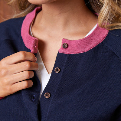 African Sky Colourblock Cardigan Midnight