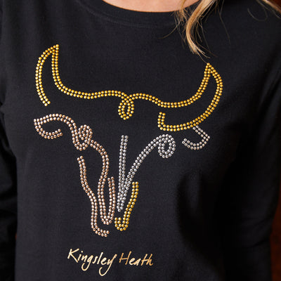 Glam Outline Skull Longsleeve Tee Mamba
