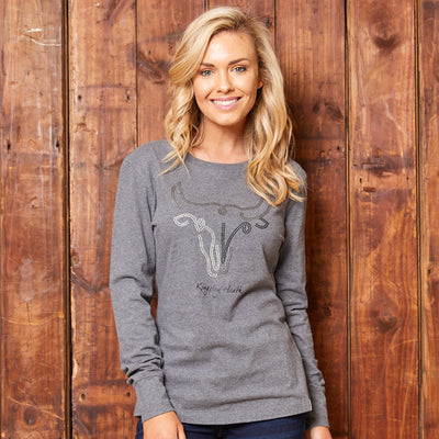Glam Outline Skull Longsleeve Tee Jackal