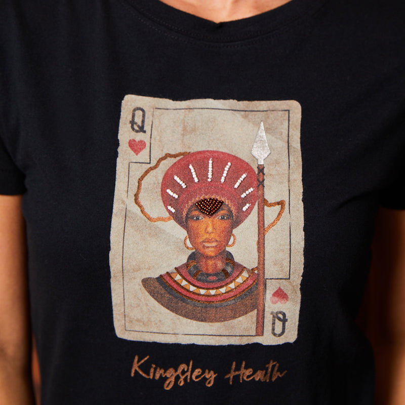 African Queen Of Hearts Crew Tee Mamba
