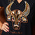 Beaded Luxe Skull Slim V-Neck Tee Mamba