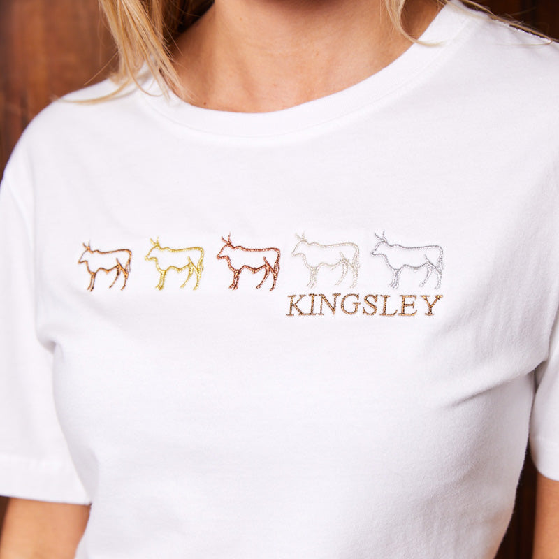 Foil Repeat Nguni Regular Crew Tee Pelican