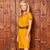 African Luxury Linen Tunic Tumeric