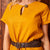 African Luxury Linen Tunic Tumeric