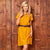 African Luxury Linen Tunic Tumeric
