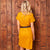 African Luxury Linen Tunic Tumeric
