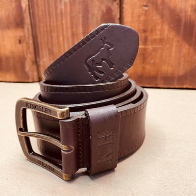 Kingsley Heath Border Embossed Belt Buffalo/Brass