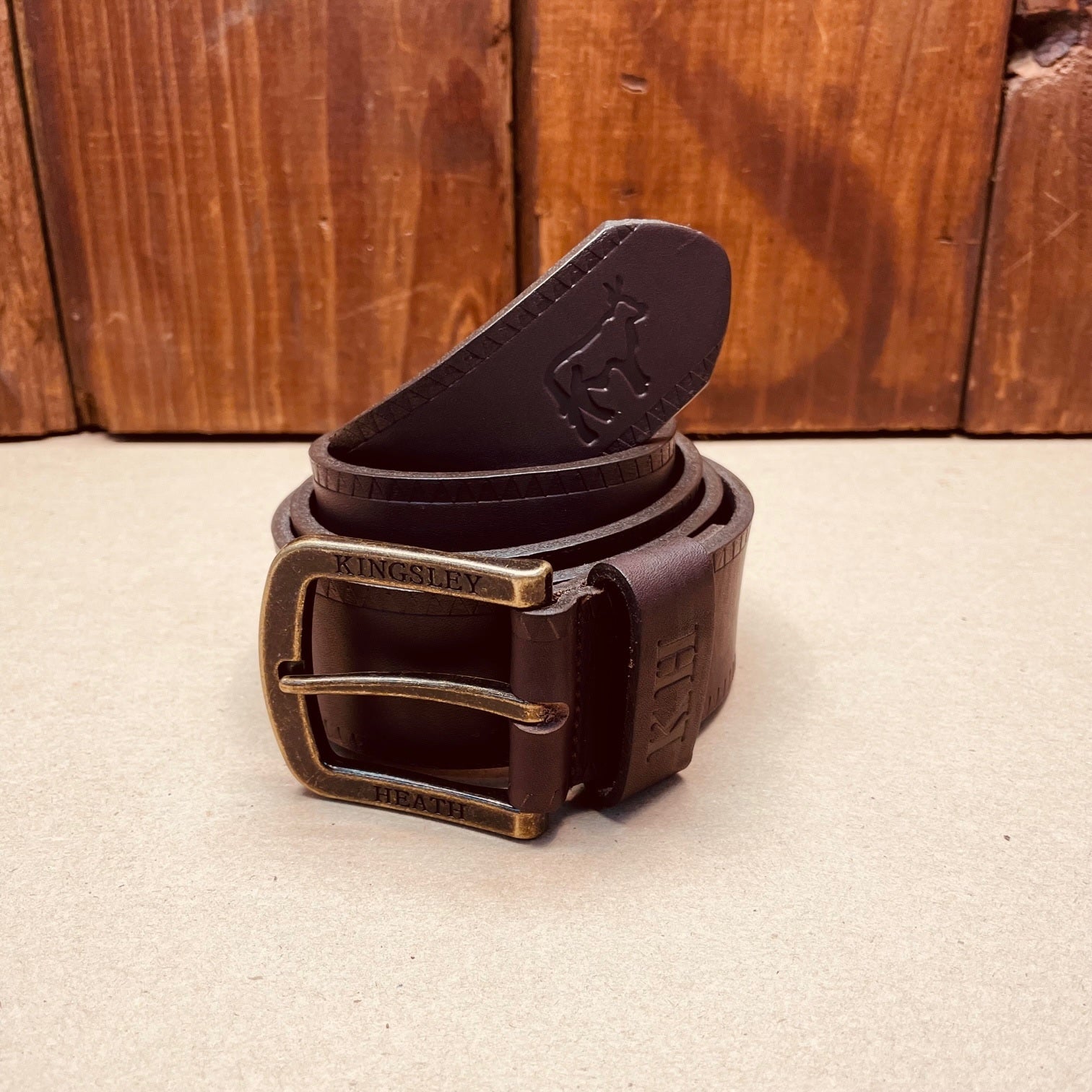 Kingsley Heath Border Embossed Belt Buffalo/Brass