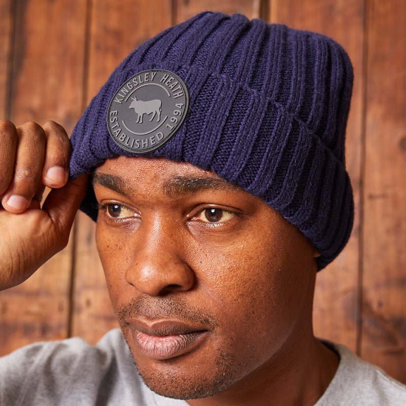 Kingsley Heath Round Patch Beanie Midnight