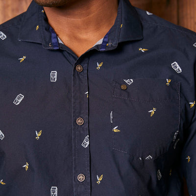 Kingsley Heath Sorghum For Africa Slim Fit Shirt Midnight