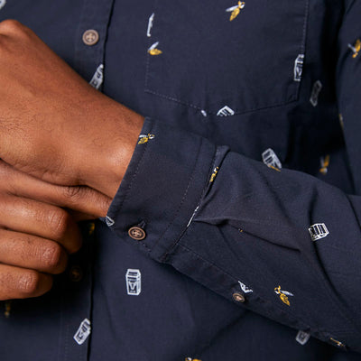 Kingsley Heath Sorghum For Africa Slim Fit Shirt Midnight