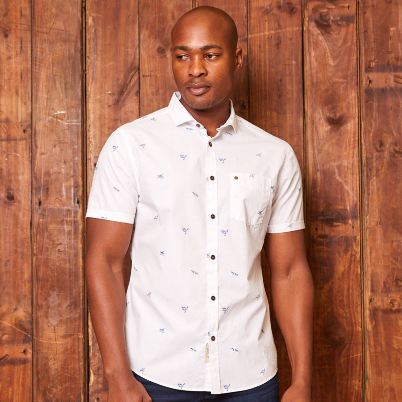 Kingsley Heath Underwater Life Short Sleeve Shirt Pelican