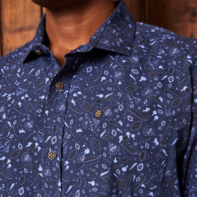 Ethnic Fusion Slim Fit Shirt Midnight