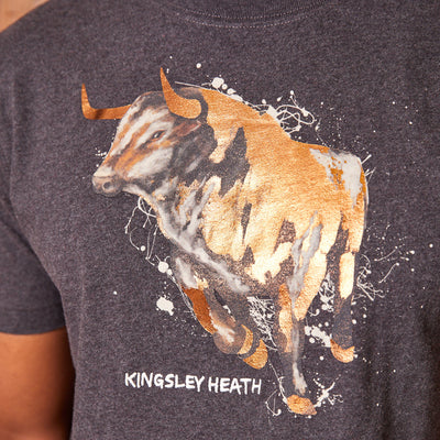 Charging Bull Luxe Crew Tee Gravel