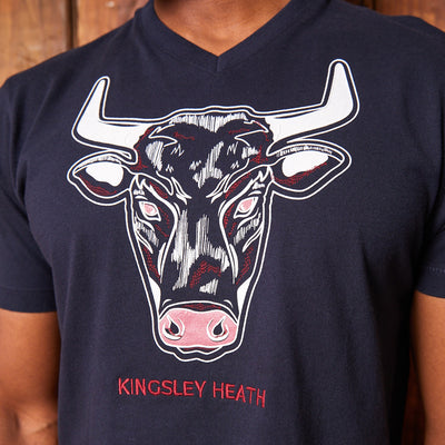High-Square Nguni V-Neck Tee Midnight