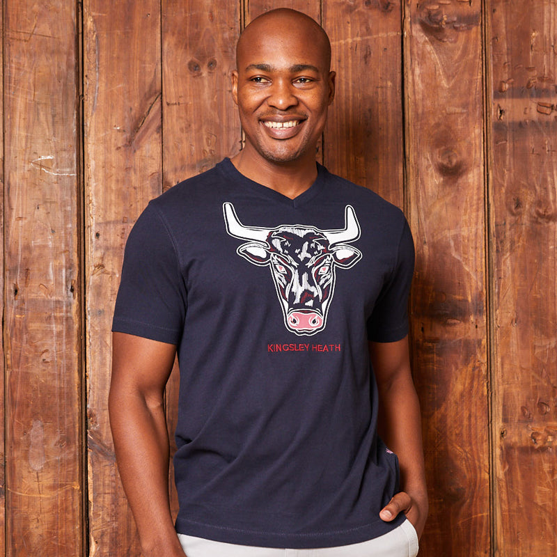 High-Square Nguni V-Neck Tee Midnight