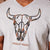 3D Embroidered Skull V-Neck Tee Vervet