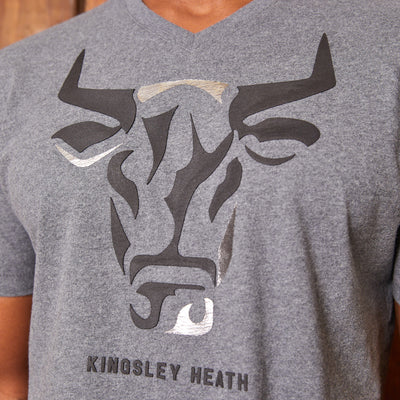 High-Square Foil Skull V-Neck Tee Jackal