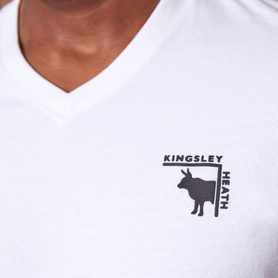 High-Square Angled V-Neck Tee Pelican