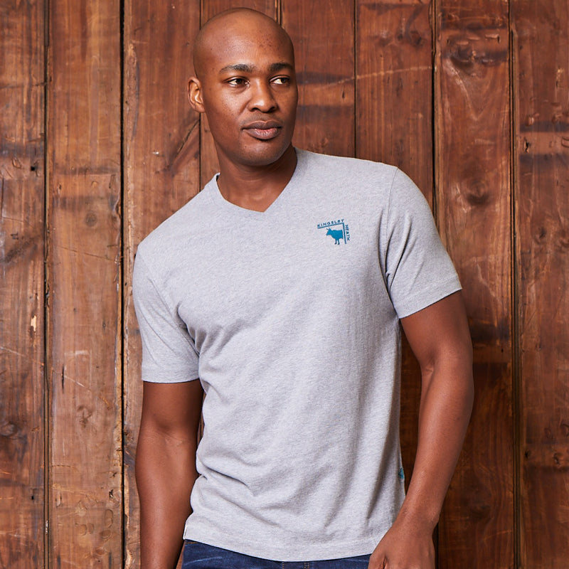 High-Square Angled V-Neck Tee Vervet