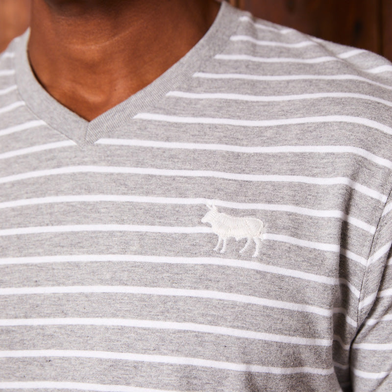 Classic Striped Kh V-Neck Tee Vervet