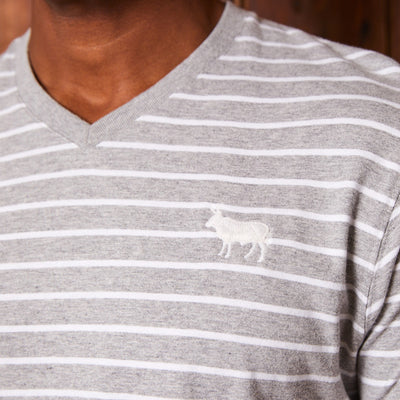 Classic Striped Kh V-Neck Tee Vervet