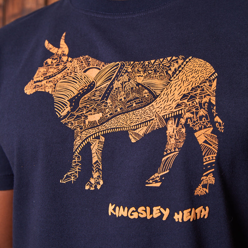 Afrika Doodle Nguni Crew Tee Midnight