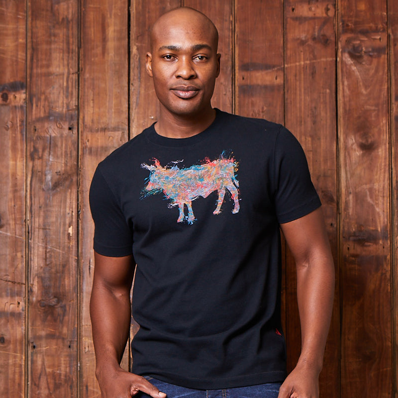Abstract Pop-Art Nguni Crew Tee Mamba