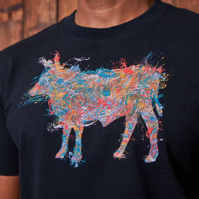 Abstract Pop-Art Nguni Crew Tee Mamba